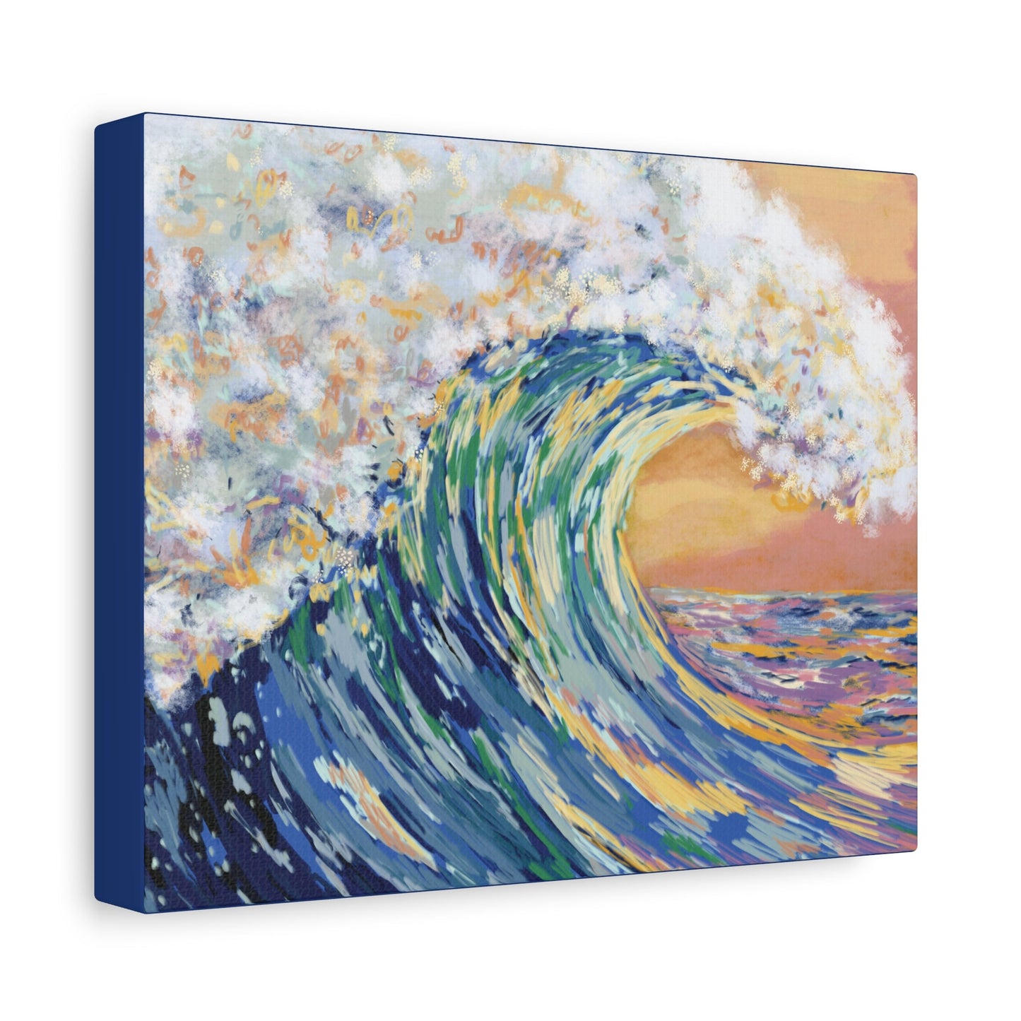 Ocean Wave Canvas Wall Art - Nautical Home Decor - Blue Cava