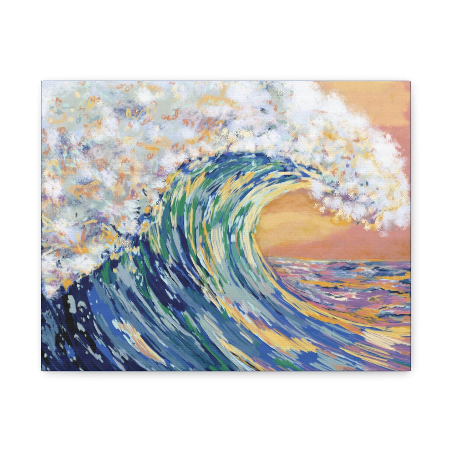 Ocean Wave Canvas Wall Art - Nautical Home Decor - Blue Cava
