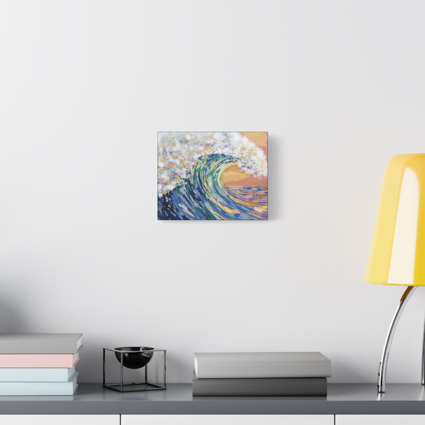 Ocean Wave Canvas Wall Art - Nautical Home Decor - Blue Cava