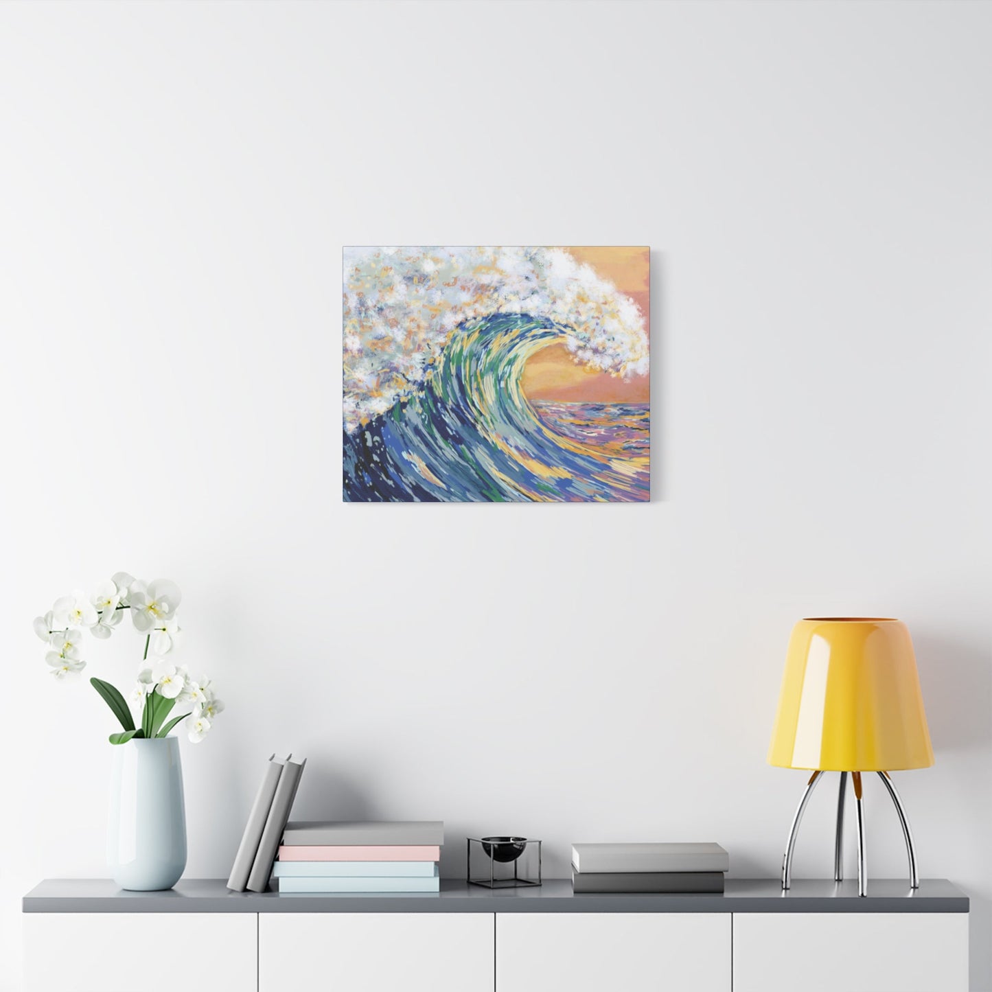 Ocean Wave Canvas Wall Art - Nautical Home Decor - Blue Cava