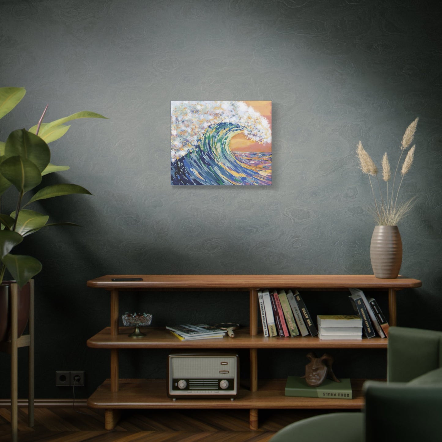 Ocean Wave Canvas Wall Art - Nautical Home Decor - Blue Cava