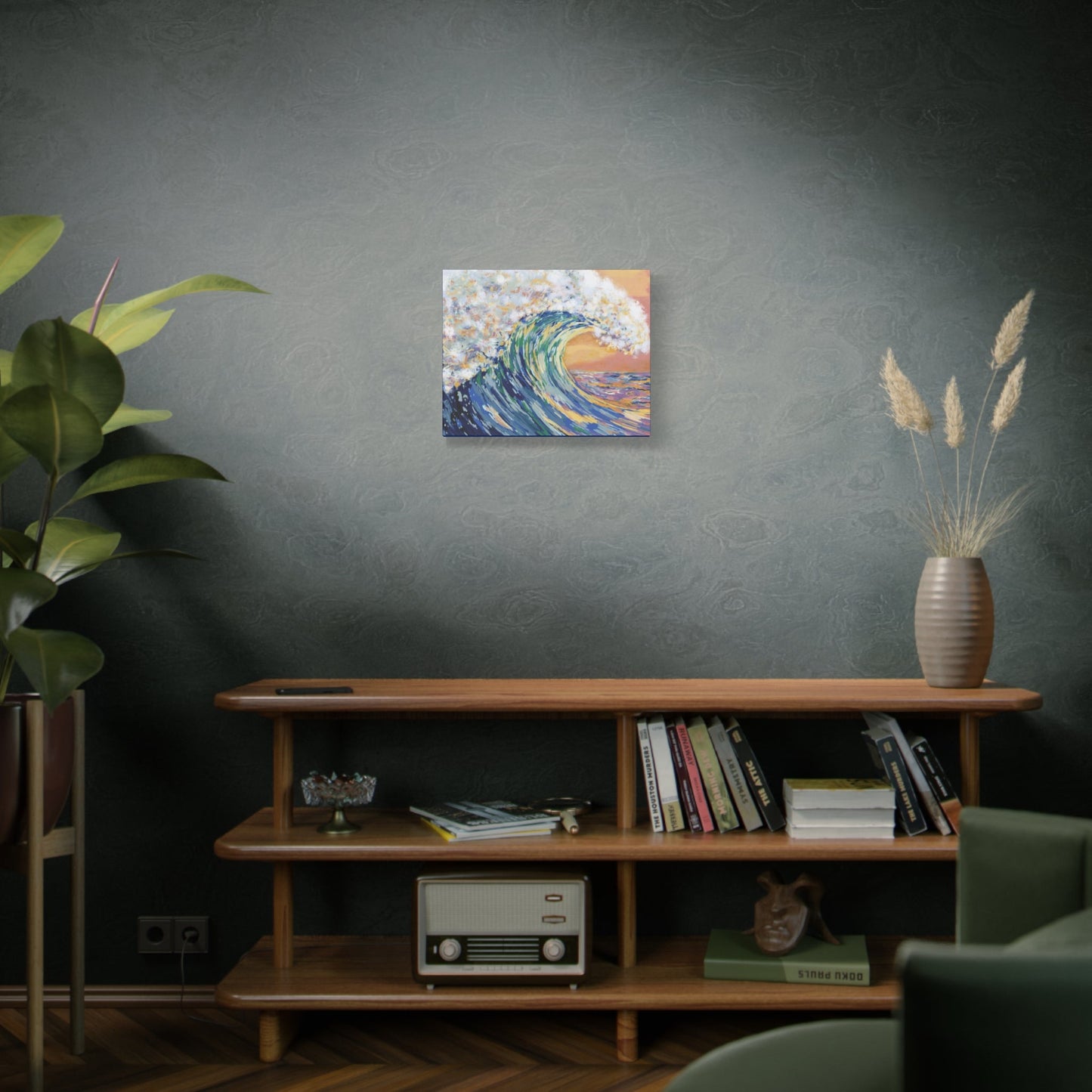 Ocean Wave Canvas Wall Art - Nautical Home Decor - Blue Cava