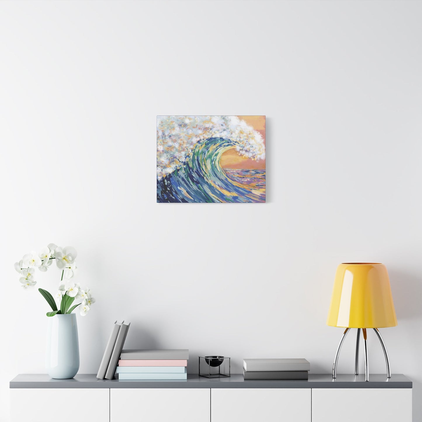 Ocean Wave Canvas Wall Art - Nautical Home Decor - Blue Cava