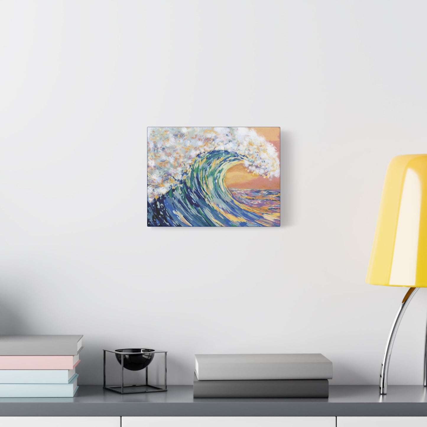 Ocean Wave Canvas Wall Art - Nautical Home Decor - Blue Cava