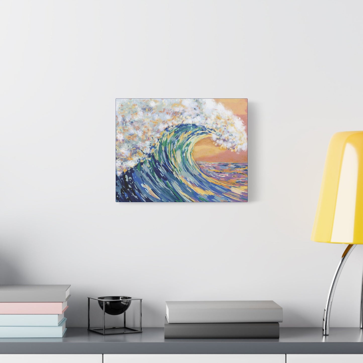 Ocean Wave Canvas Wall Art - Nautical Home Decor - Blue Cava