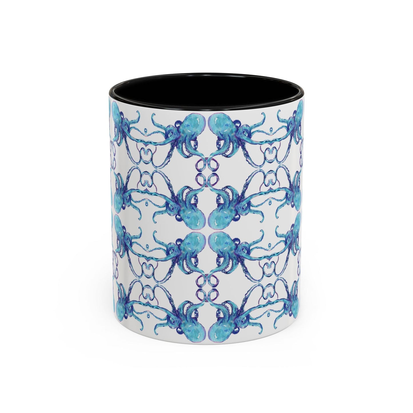 Octopus Two - Tone Ceramic Mugs - 11 oz & 15 oz - Blue Cava