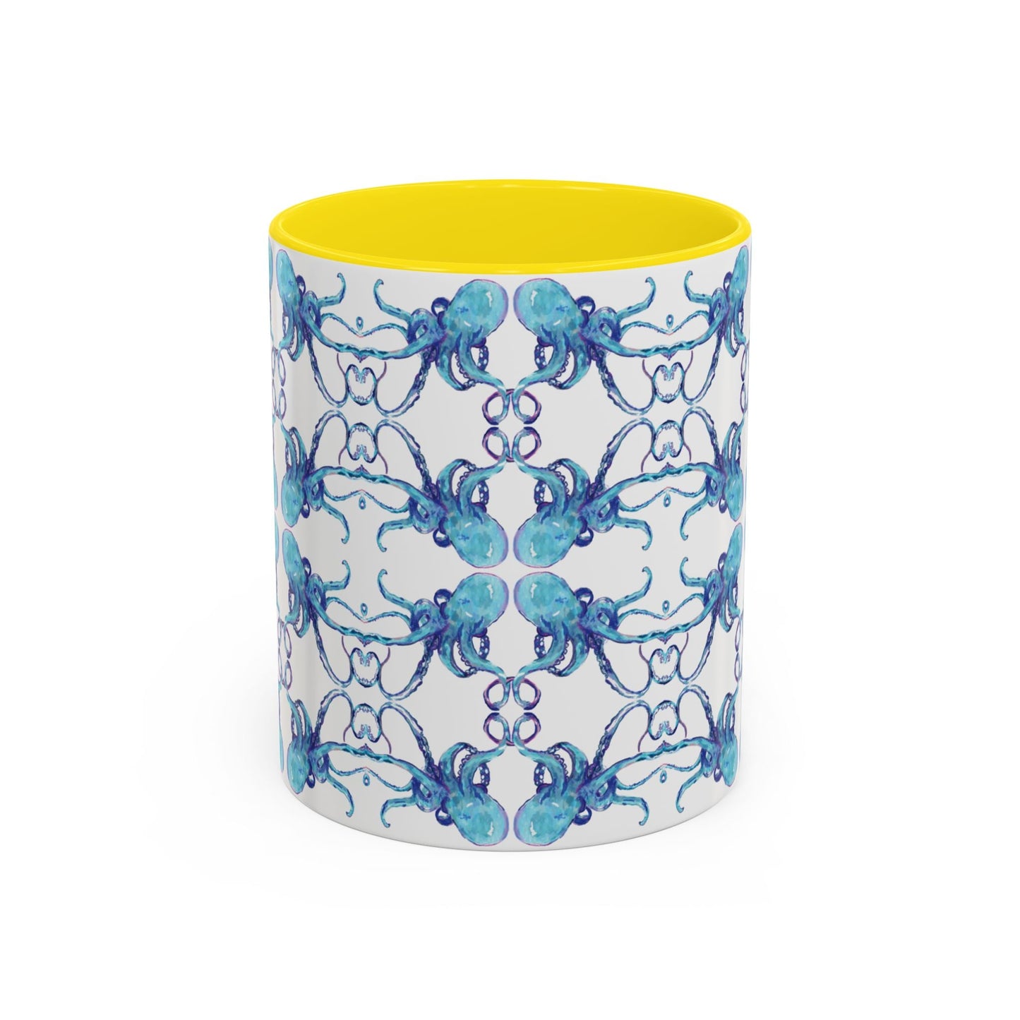 Octopus Two - Tone Ceramic Mugs - 11 oz & 15 oz - Blue Cava