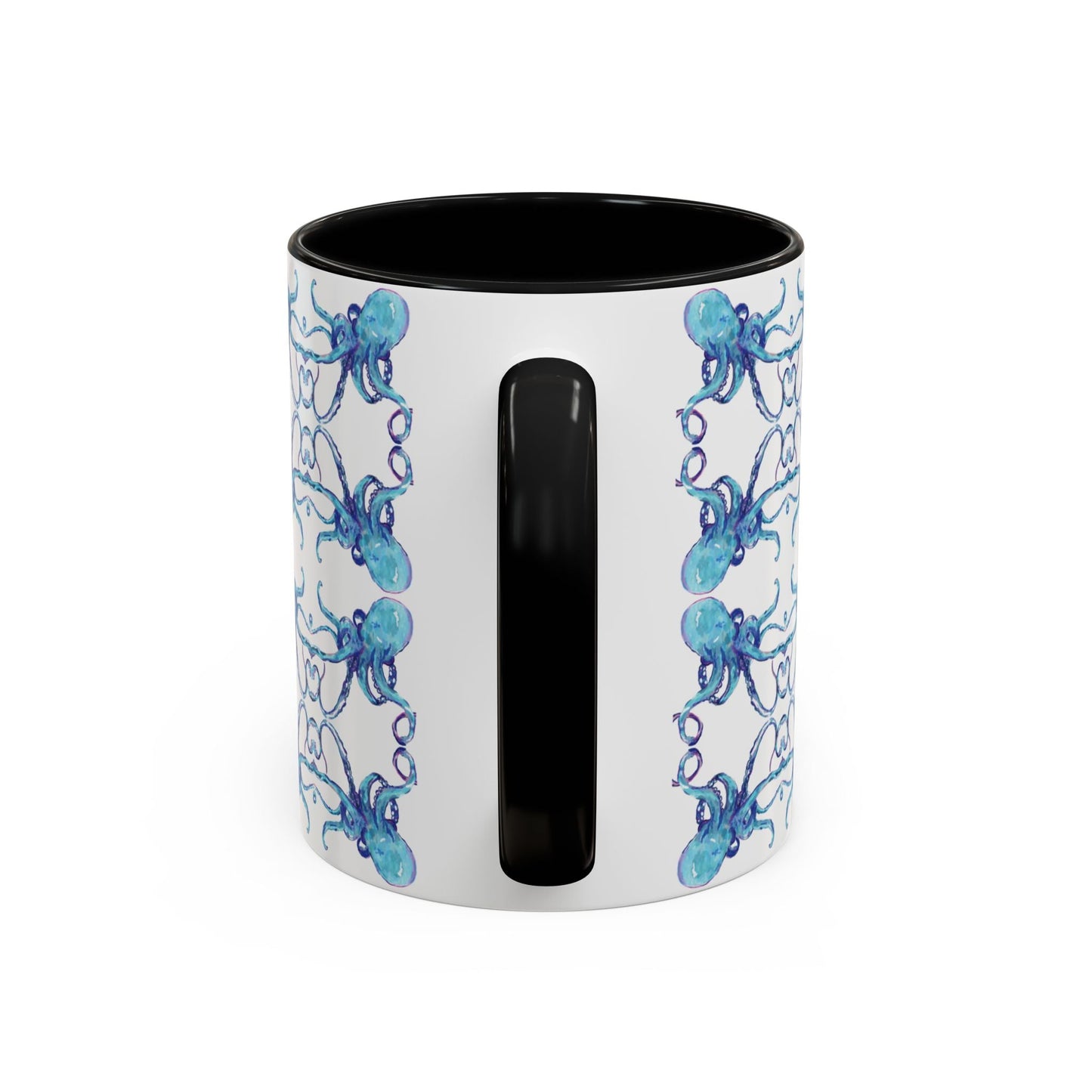Octopus Two - Tone Ceramic Mugs - 11 oz & 15 oz - Blue Cava