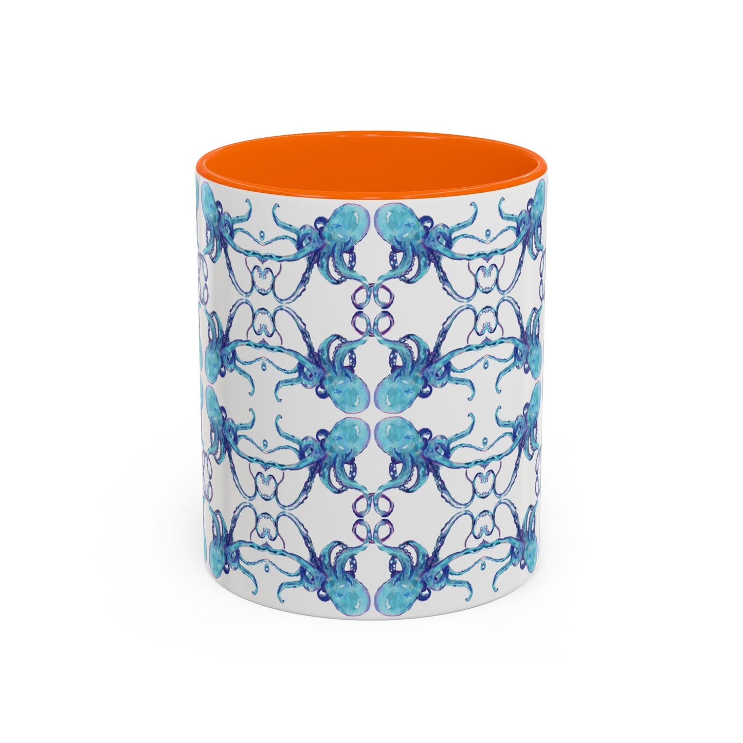 Octopus Two - Tone Ceramic Mugs - 11 oz & 15 oz - Blue Cava