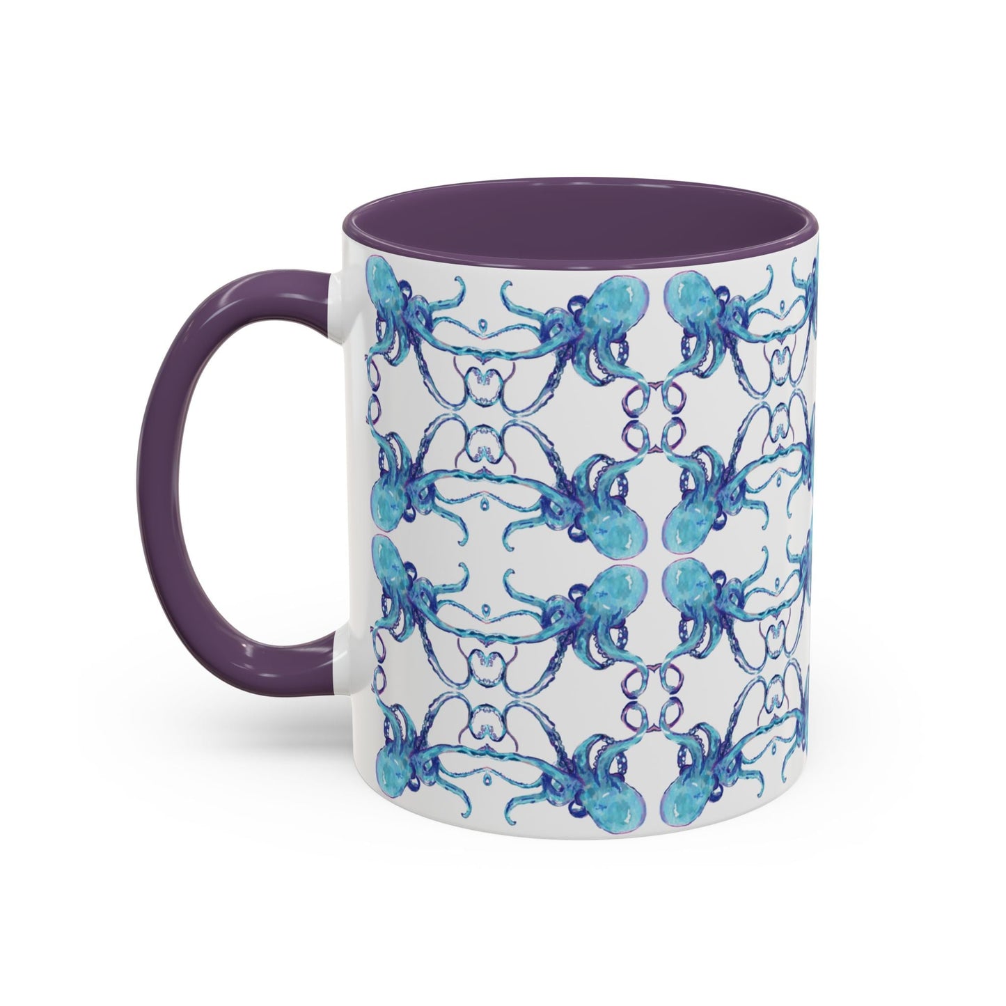 Octopus Two - Tone Ceramic Mugs - 11 oz & 15 oz - Blue Cava