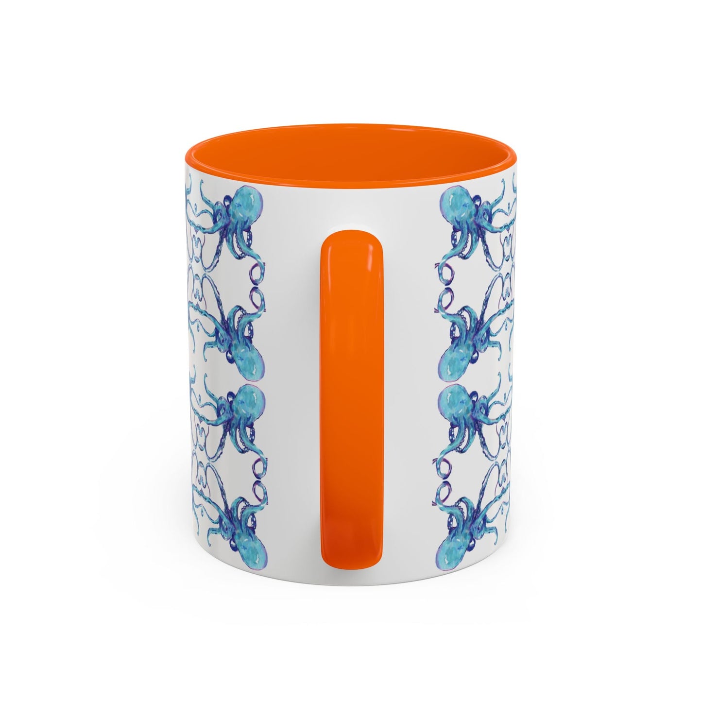 Octopus Two - Tone Ceramic Mugs - 11 oz & 15 oz - Blue Cava