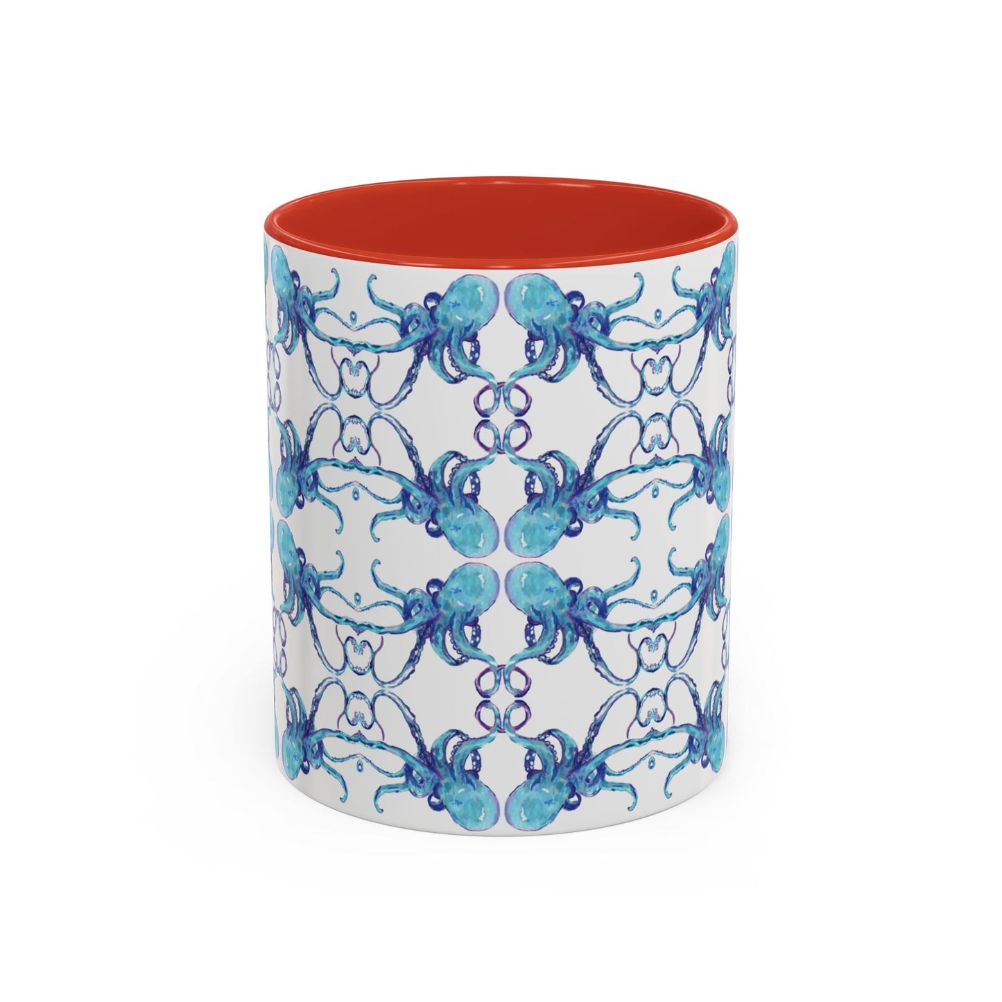 Octopus Two - Tone Ceramic Mugs - 11 oz & 15 oz - Blue Cava