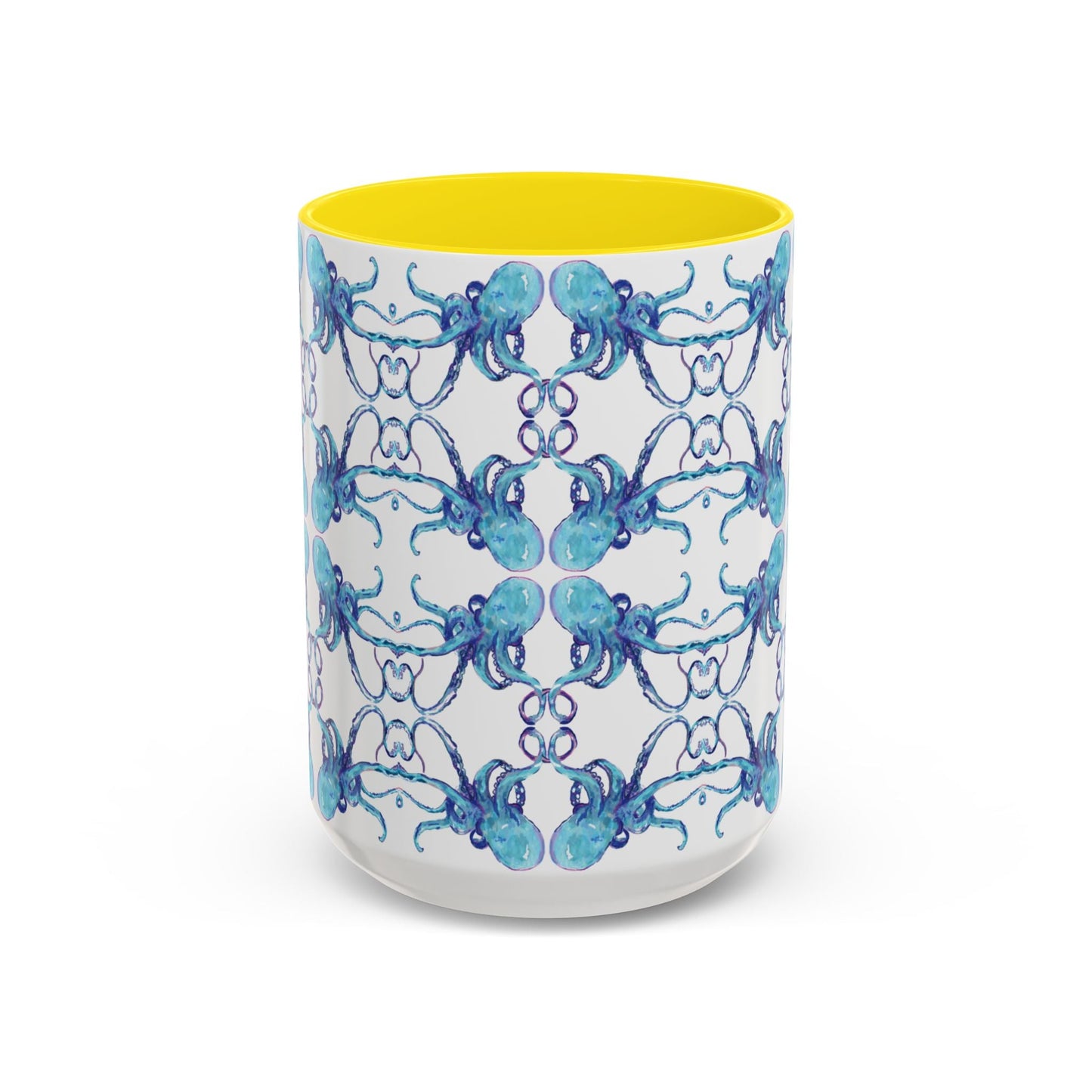 Octopus Two - Tone Ceramic Mugs - 11 oz & 15 oz - Blue Cava