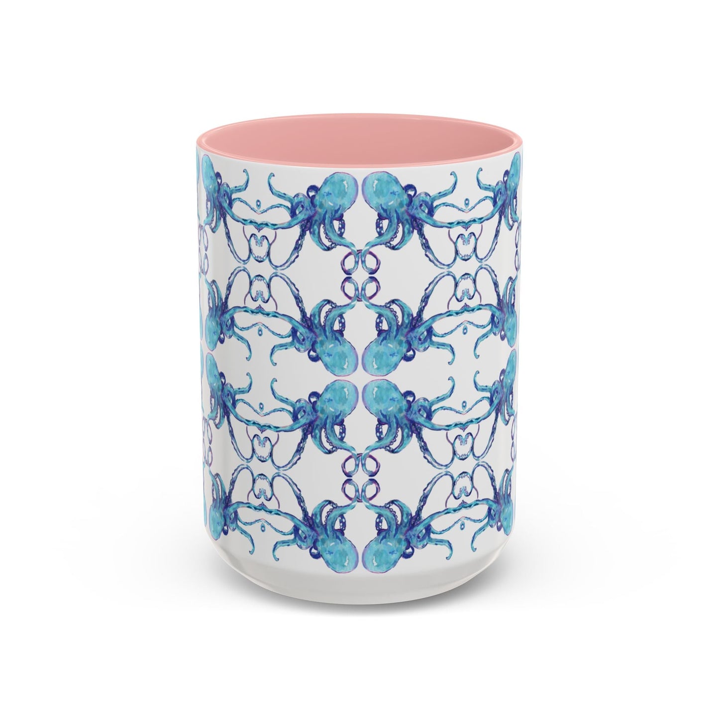 Octopus Two - Tone Ceramic Mugs - 11 oz & 15 oz - Blue Cava