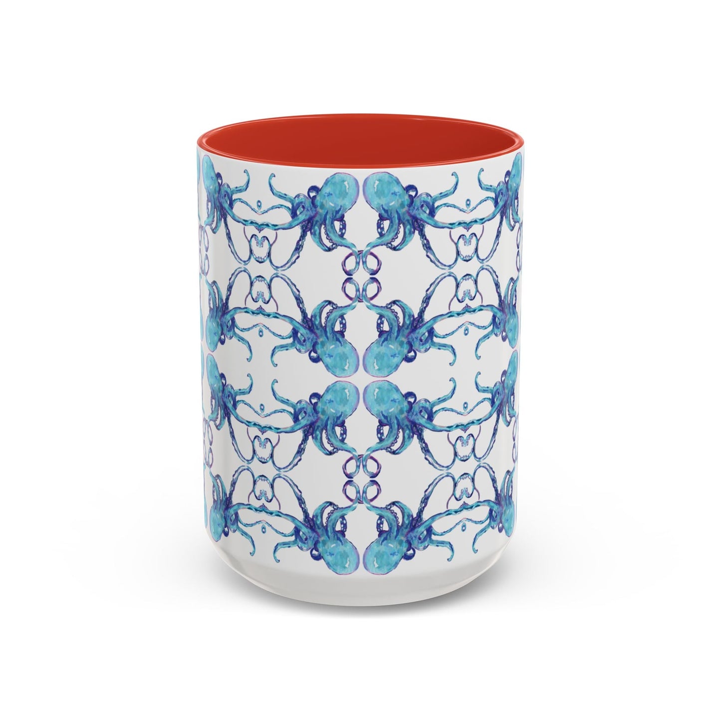 Octopus Two - Tone Ceramic Mugs - 11 oz & 15 oz - Blue Cava