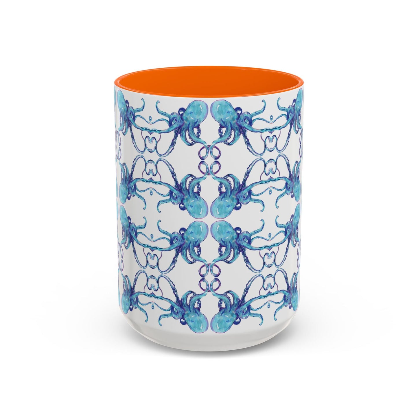 Octopus Two - Tone Ceramic Mugs - 11 oz & 15 oz - Blue Cava
