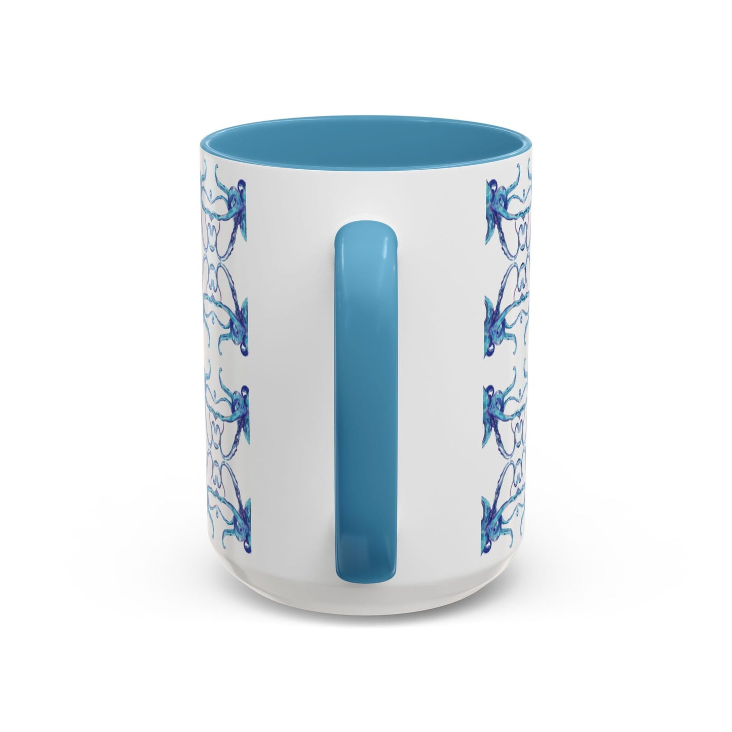 Octopus Two - Tone Ceramic Mugs - 11 oz & 15 oz - Blue Cava
