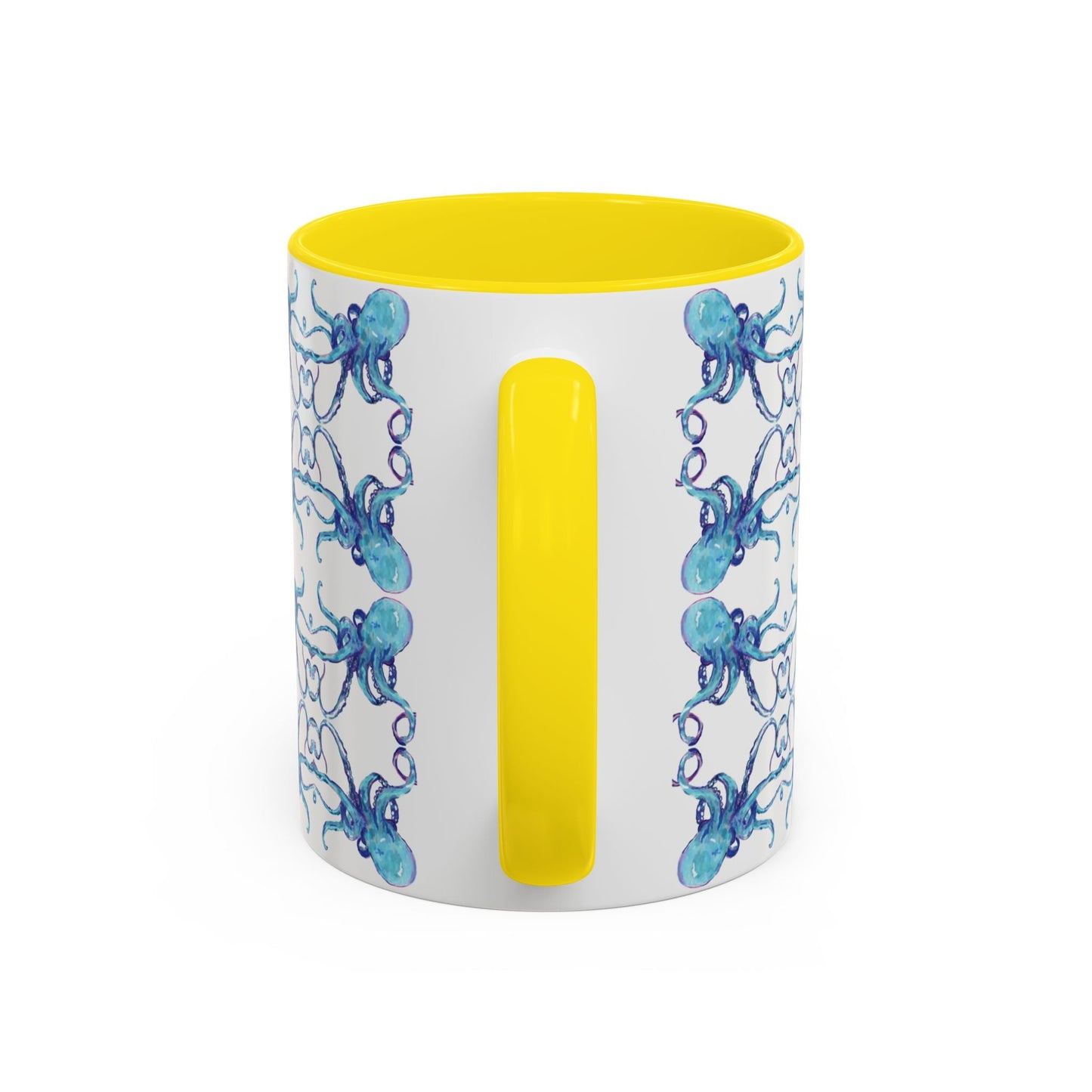 Octopus Two - Tone Ceramic Mugs - 11 oz & 15 oz - Blue Cava