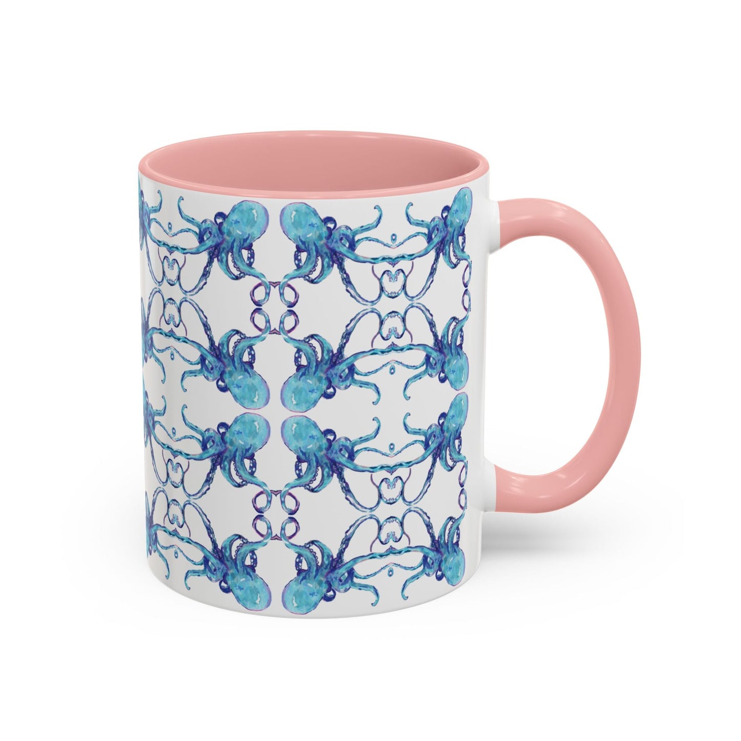 Octopus Two - Tone Ceramic Mugs - 11 oz & 15 oz - Blue Cava