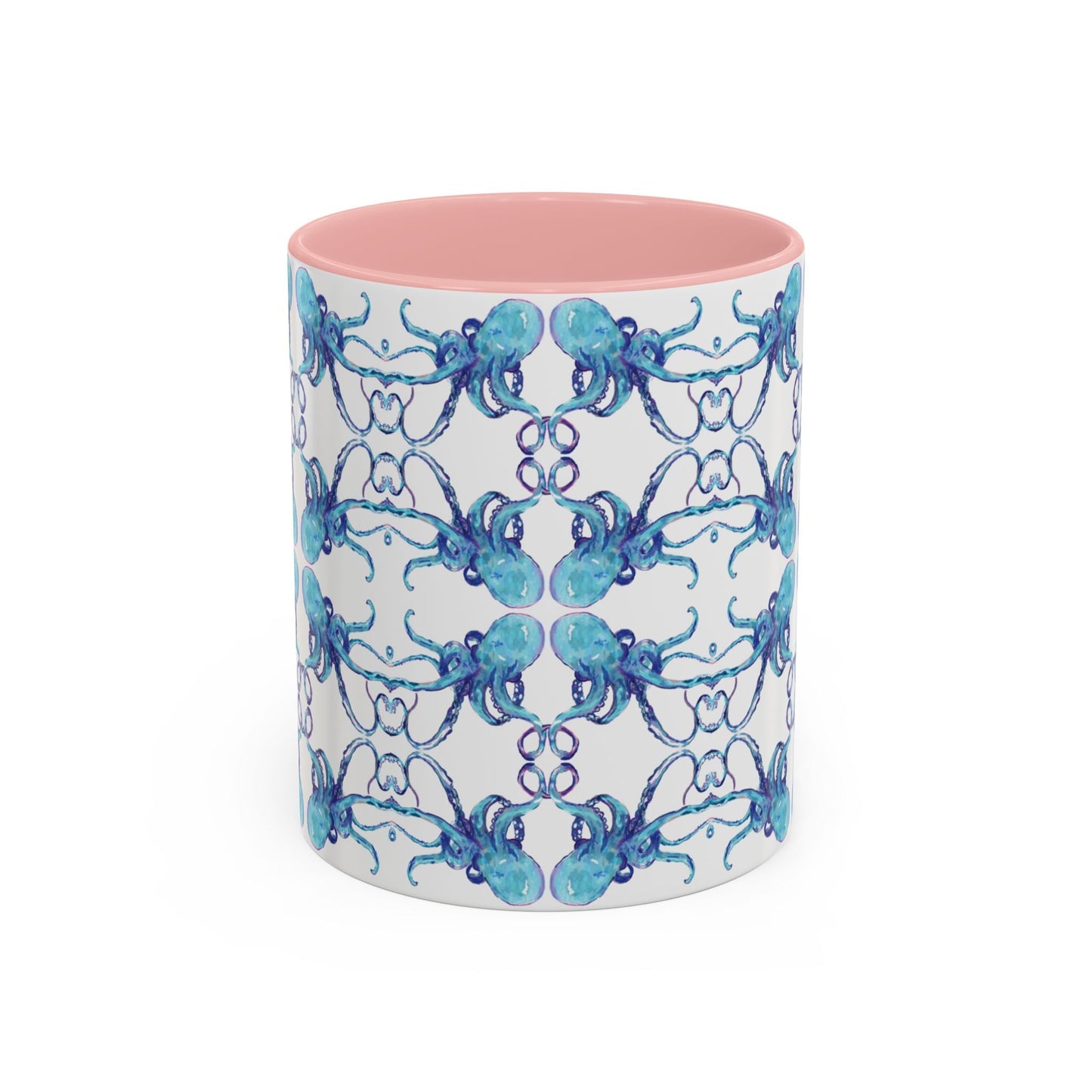 Octopus Two - Tone Ceramic Mugs - 11 oz & 15 oz - Blue Cava