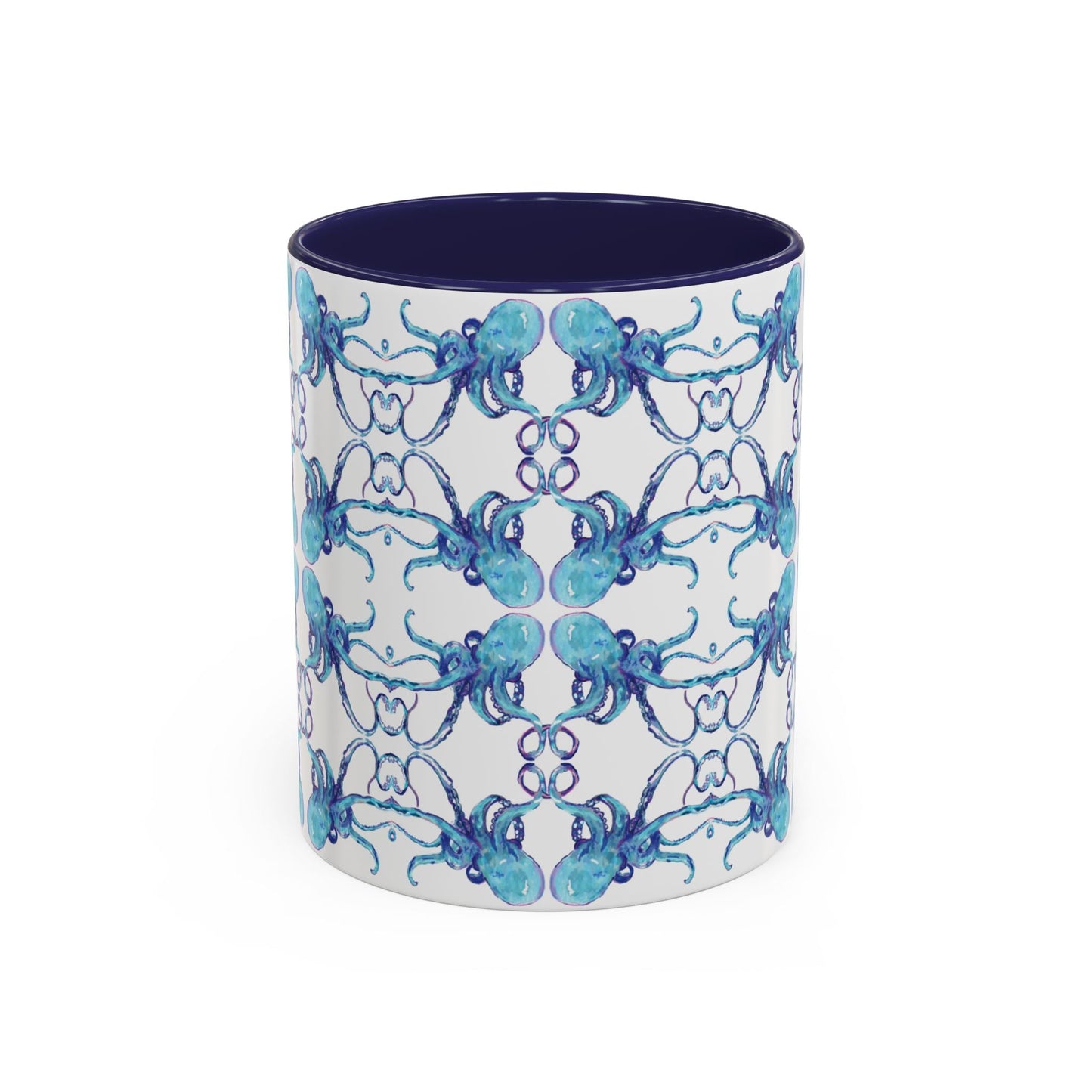 Octopus Two - Tone Ceramic Mugs - 11 oz & 15 oz - Blue Cava