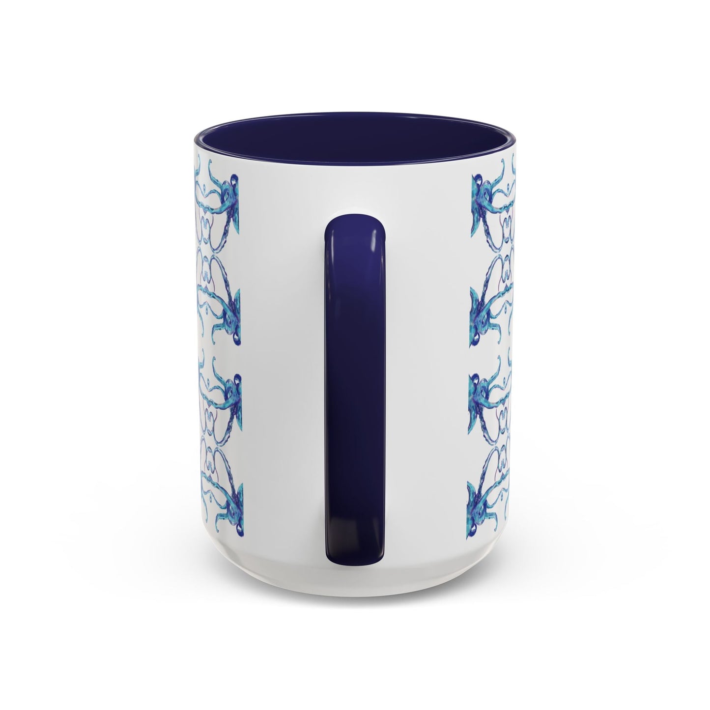 Octopus Two - Tone Ceramic Mugs - 11 oz & 15 oz - Blue Cava