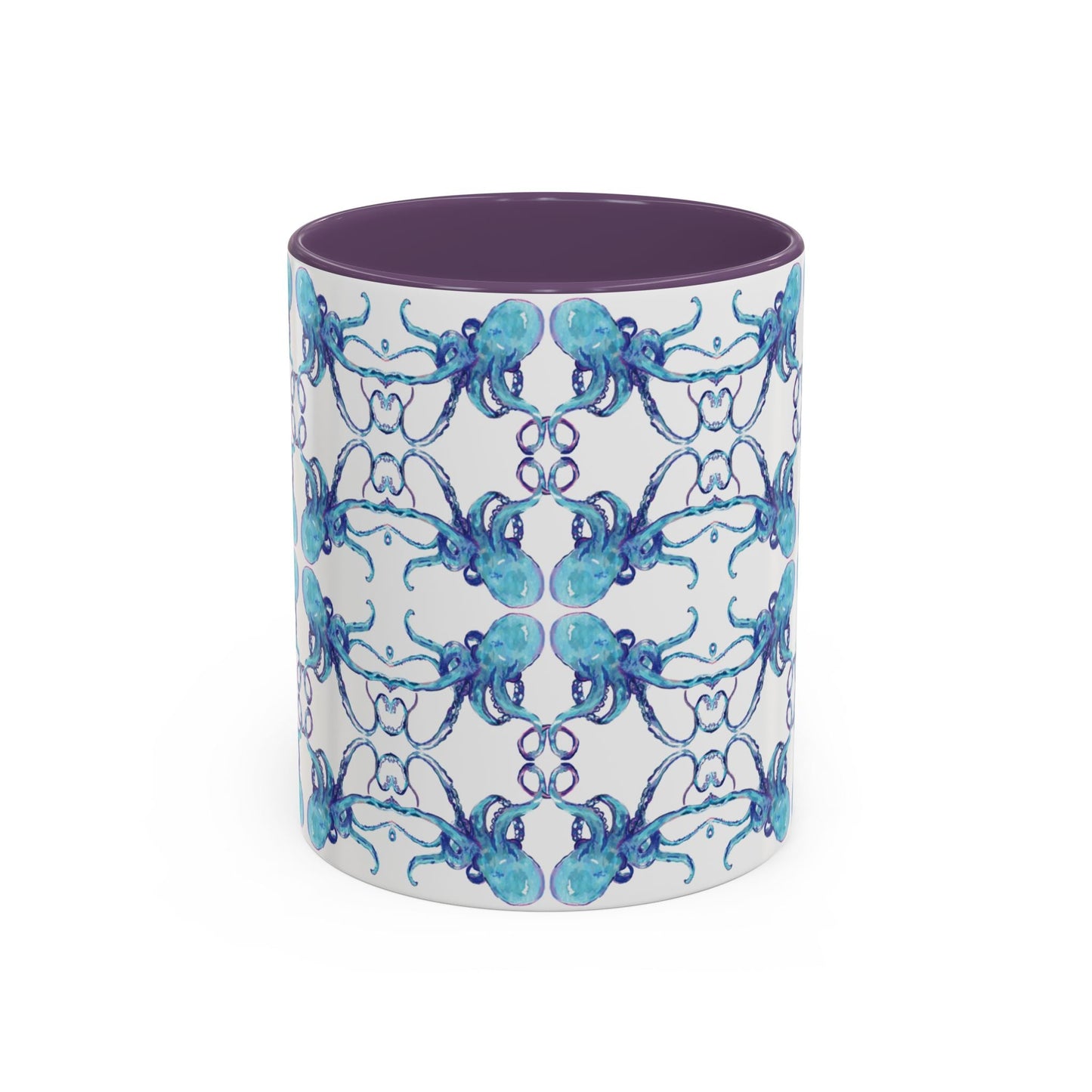 Octopus Two - Tone Ceramic Mugs - 11 oz & 15 oz - Blue Cava