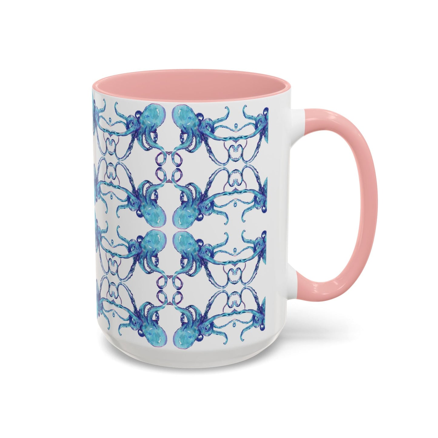 Octopus Two - Tone Ceramic Mugs - 11 oz & 15 oz - Blue Cava