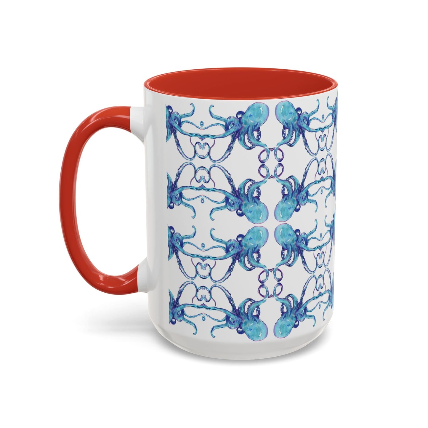 Octopus Two - Tone Ceramic Mugs - 11 oz & 15 oz - Blue Cava