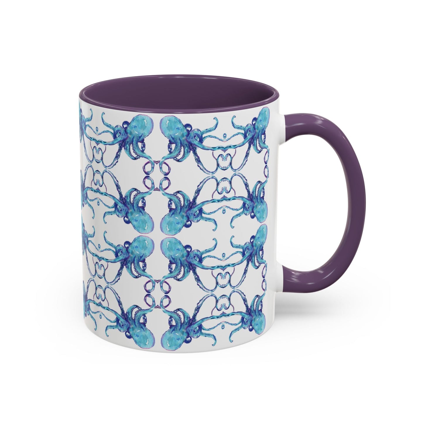 Octopus Two - Tone Ceramic Mugs - 11 oz & 15 oz - Blue Cava