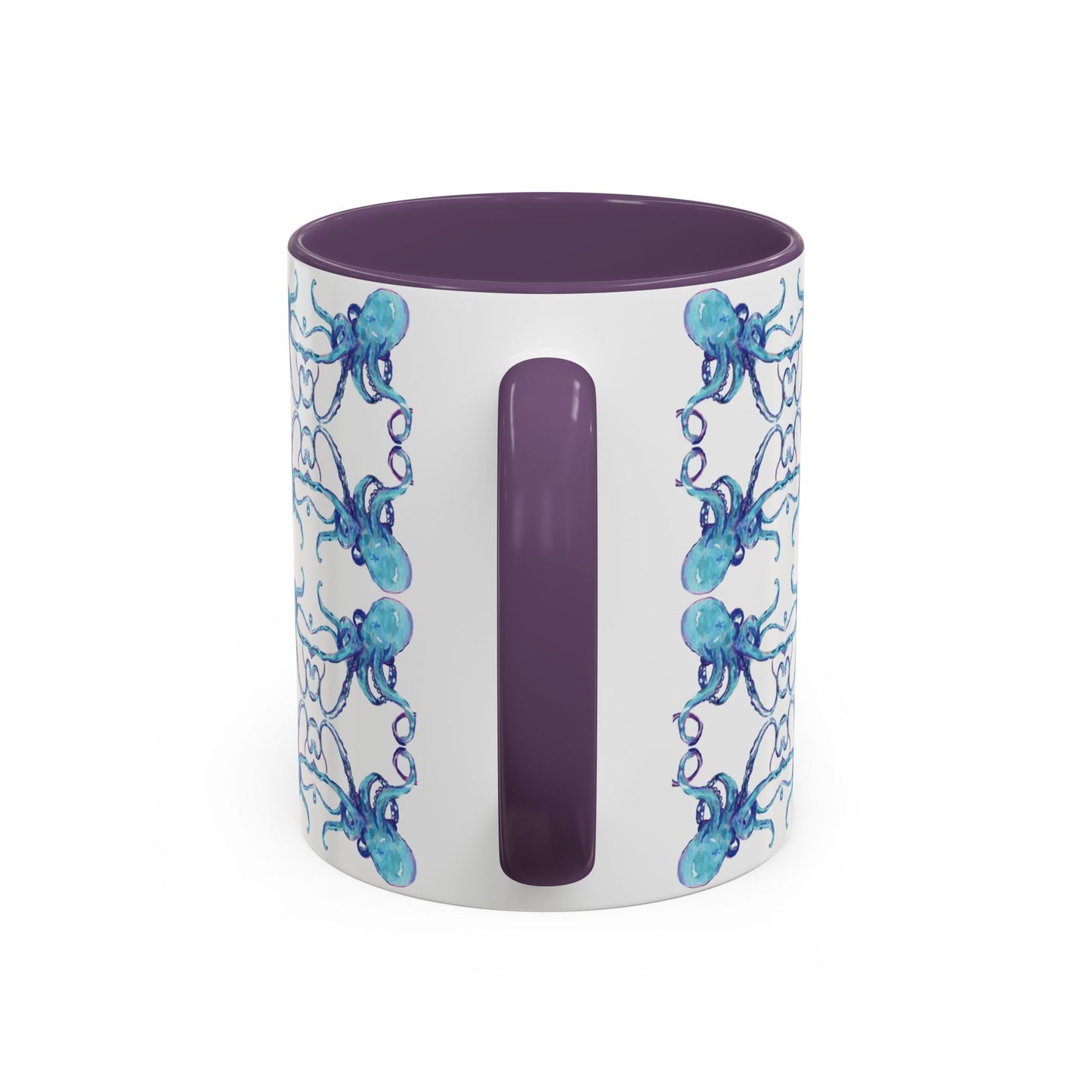 Octopus Two - Tone Ceramic Mugs - 11 oz & 15 oz - Blue Cava