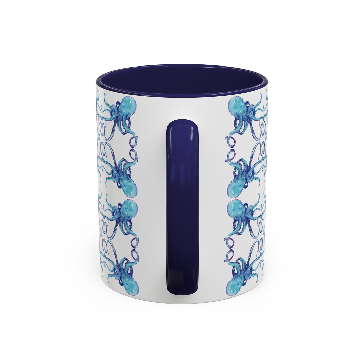 Octopus Two - Tone Ceramic Mugs - 11 oz & 15 oz - Blue Cava