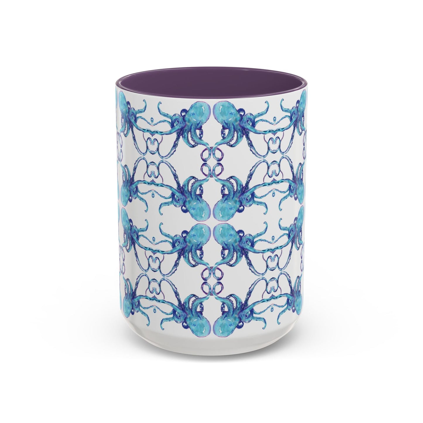 Octopus Two - Tone Ceramic Mugs - 11 oz & 15 oz - Blue Cava