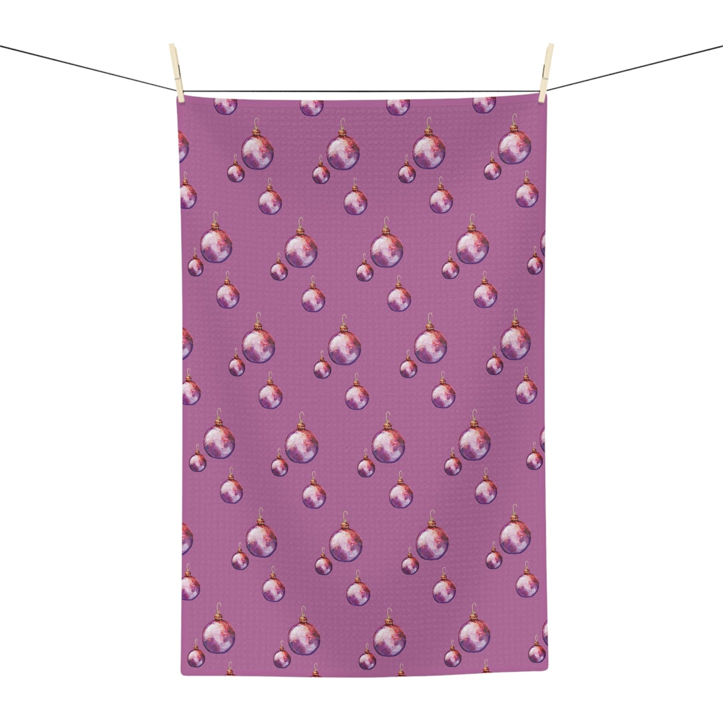 Ornate Christmas Ornament Microfiber Waffle Towel - Blue Cava