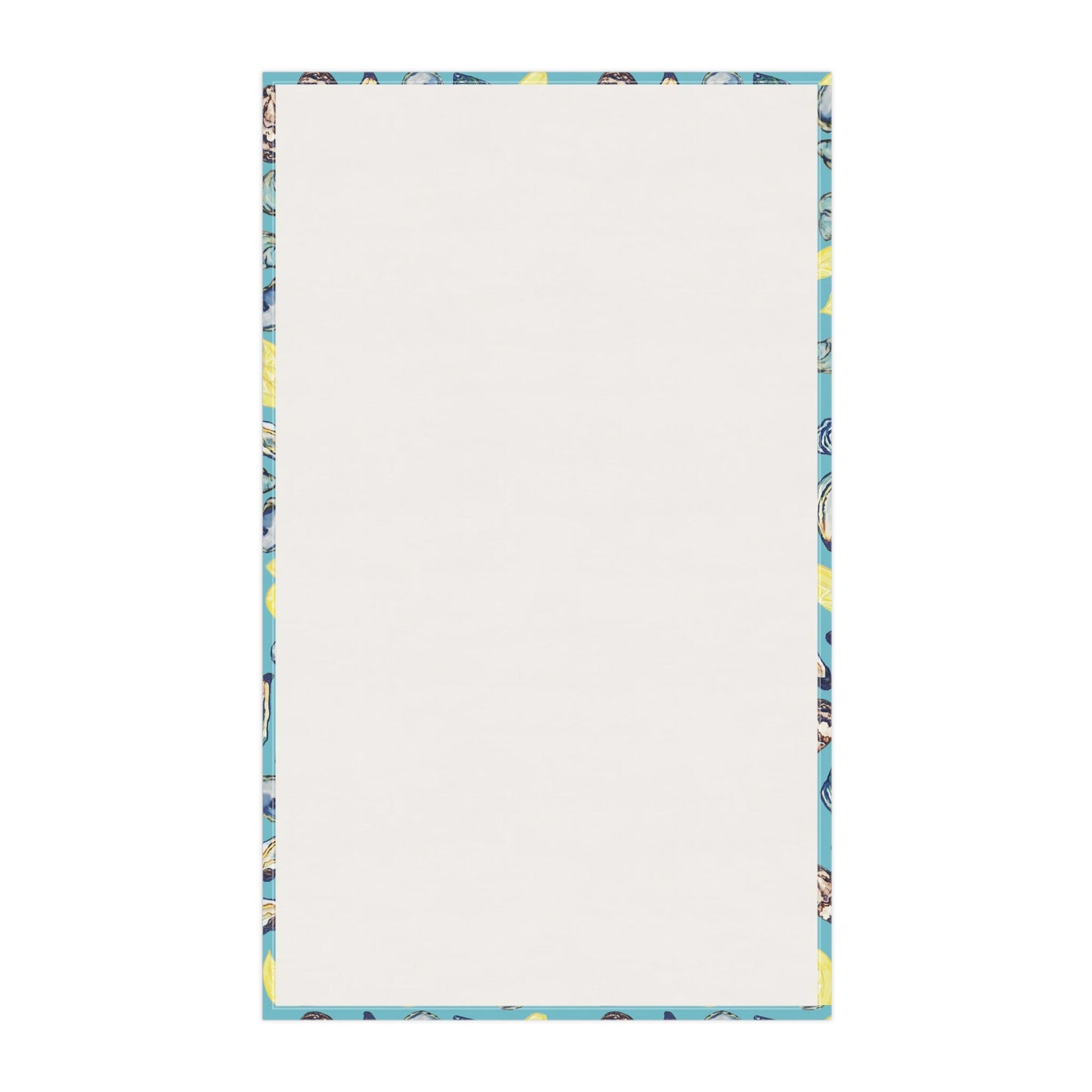 Oyster And Lemons Tea Towels | Coastal Kitchen Decor - Blue Cava