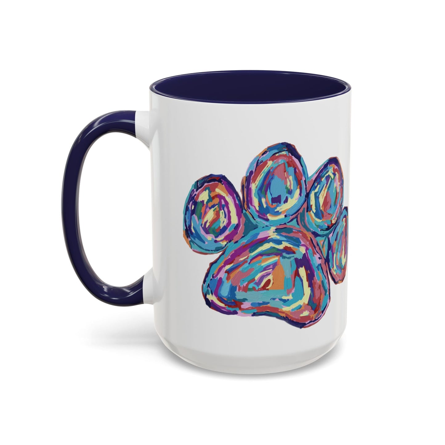 Paw Print Accent Coffee Mug (11oz & 15oz) - Blue Cava