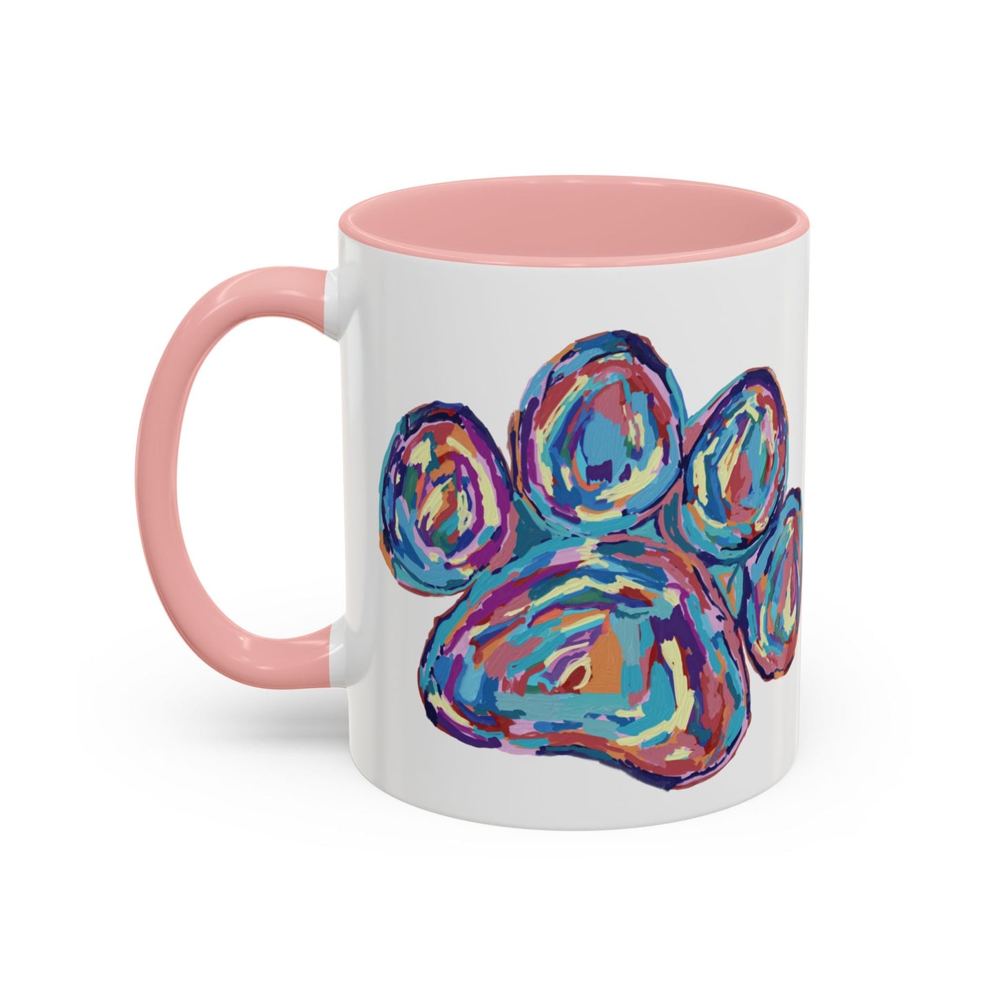 Paw Print Accent Coffee Mug (11oz & 15oz) - Blue Cava