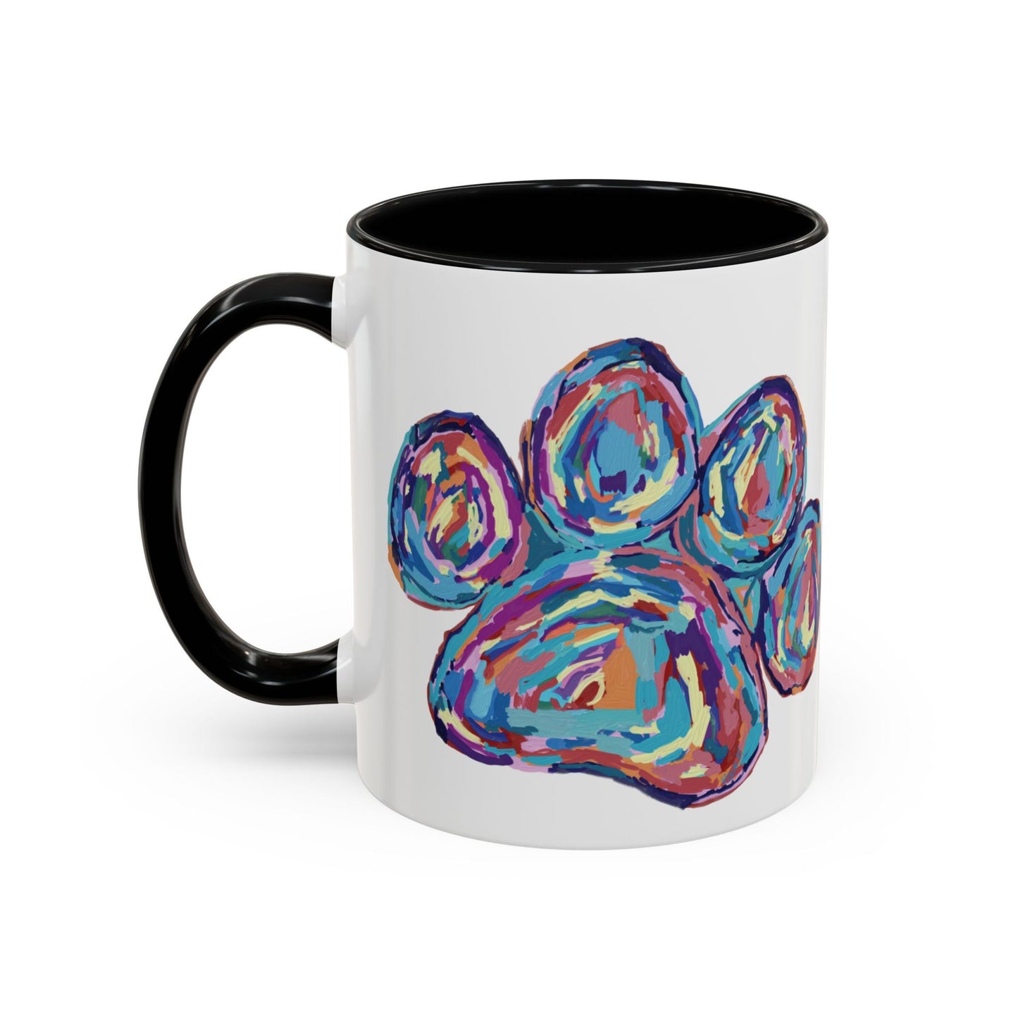 Paw Print Accent Coffee Mug (11oz & 15oz) - Blue Cava