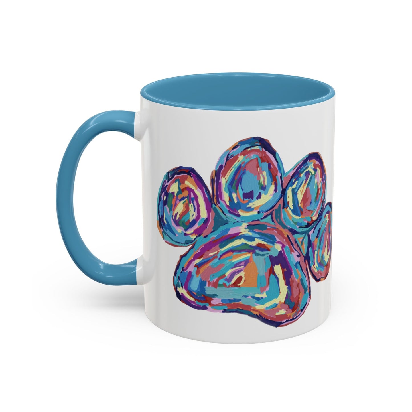 Paw Print Accent Coffee Mug (11oz & 15oz) - Blue Cava