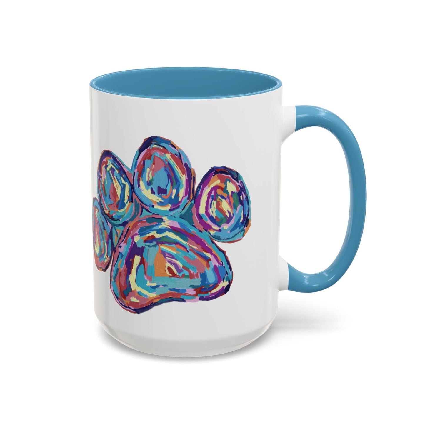 Paw Print Accent Coffee Mug (11oz & 15oz) - Blue Cava