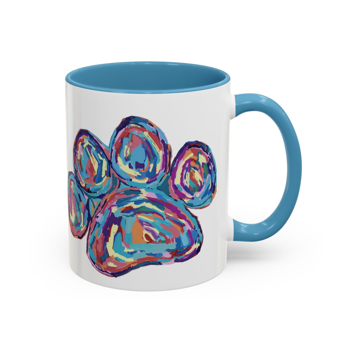 Paw Print Accent Coffee Mug (11oz & 15oz) - Blue Cava