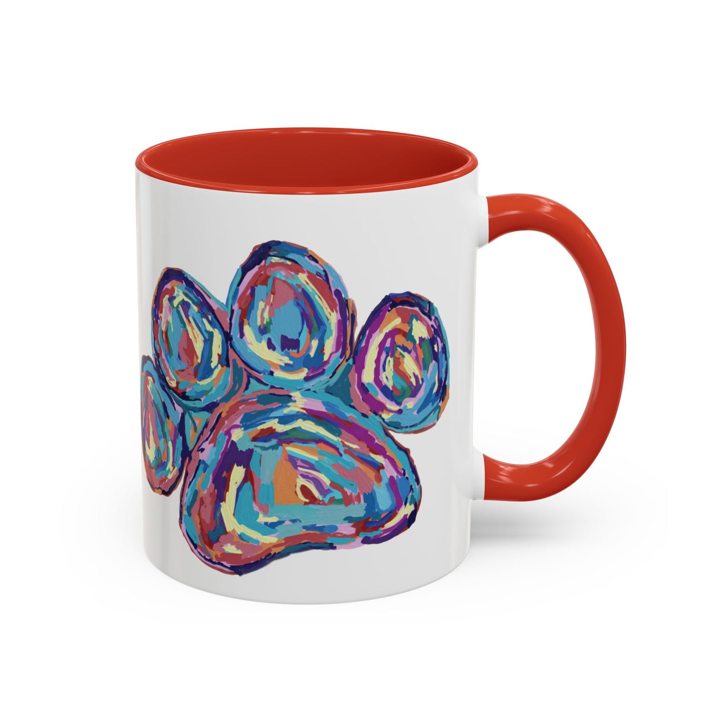 Paw Print Accent Coffee Mug (11oz & 15oz) - Blue Cava