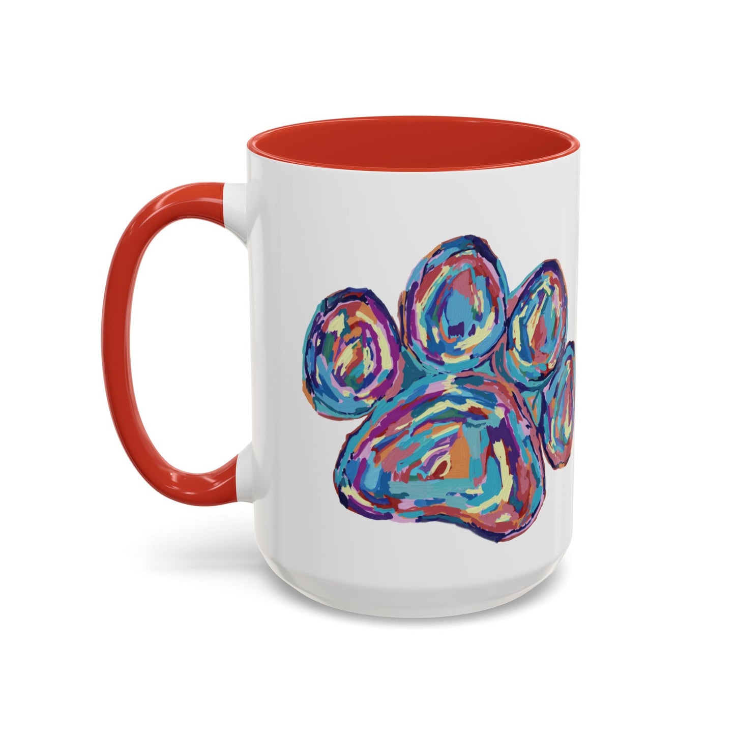 Paw Print Accent Coffee Mug (11oz & 15oz) - Blue Cava