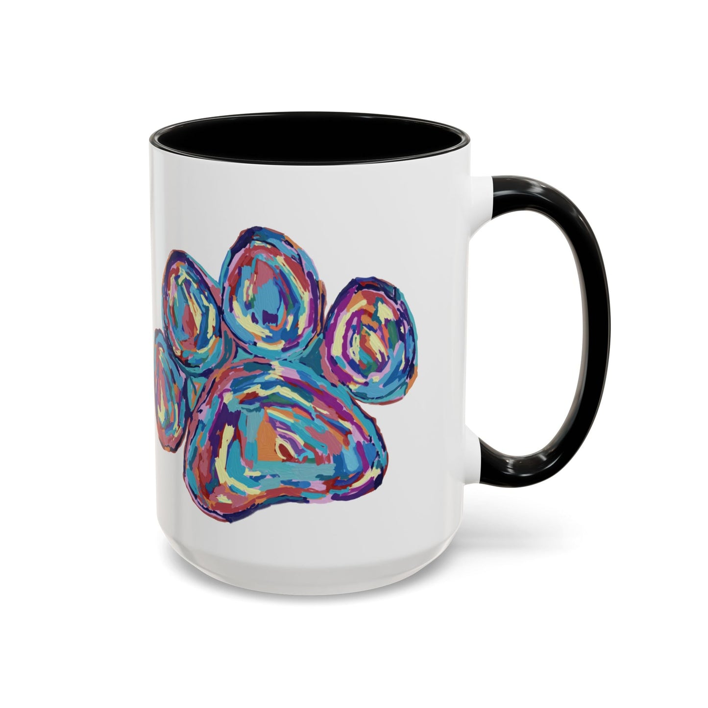 Paw Print Accent Coffee Mug (11oz & 15oz) - Blue Cava