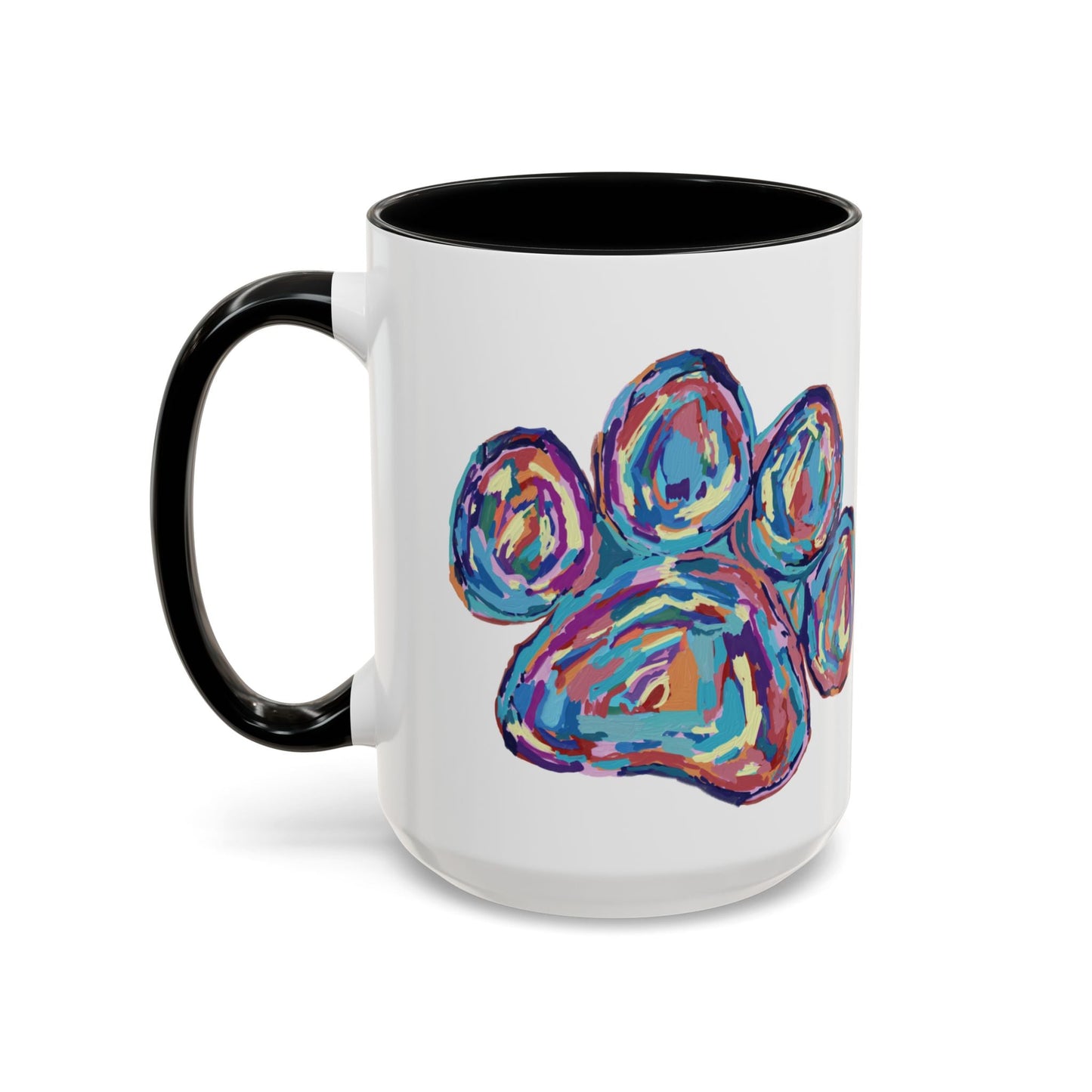 Paw Print Accent Coffee Mug (11oz & 15oz) - Blue Cava
