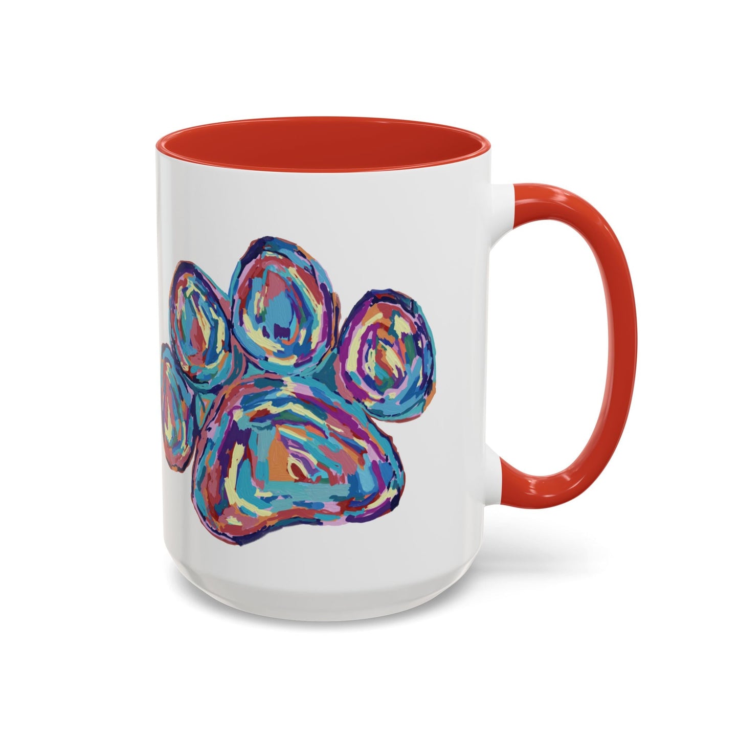 Paw Print Accent Coffee Mug (11oz & 15oz) - Blue Cava