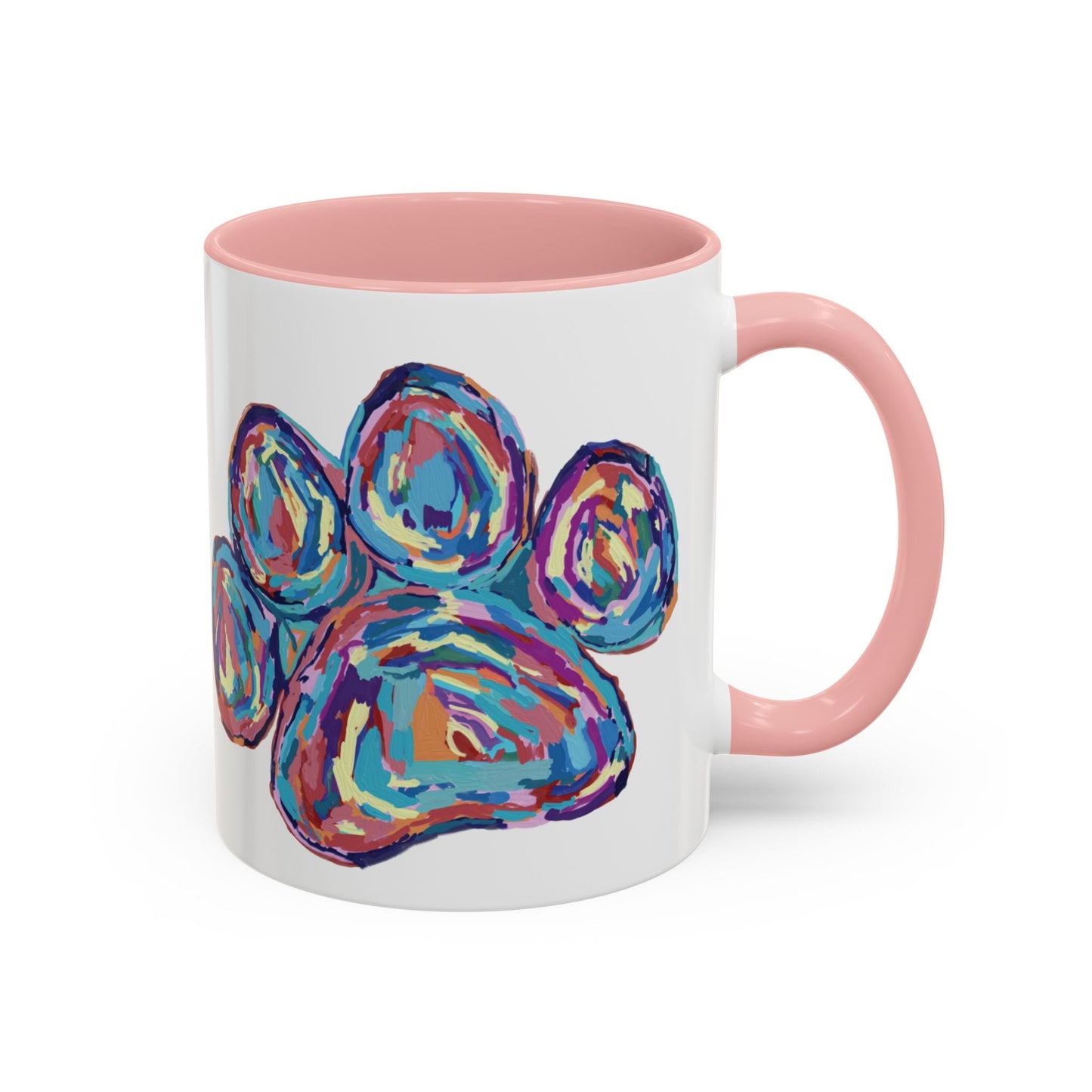 Paw Print Accent Coffee Mug (11oz & 15oz) - Blue Cava