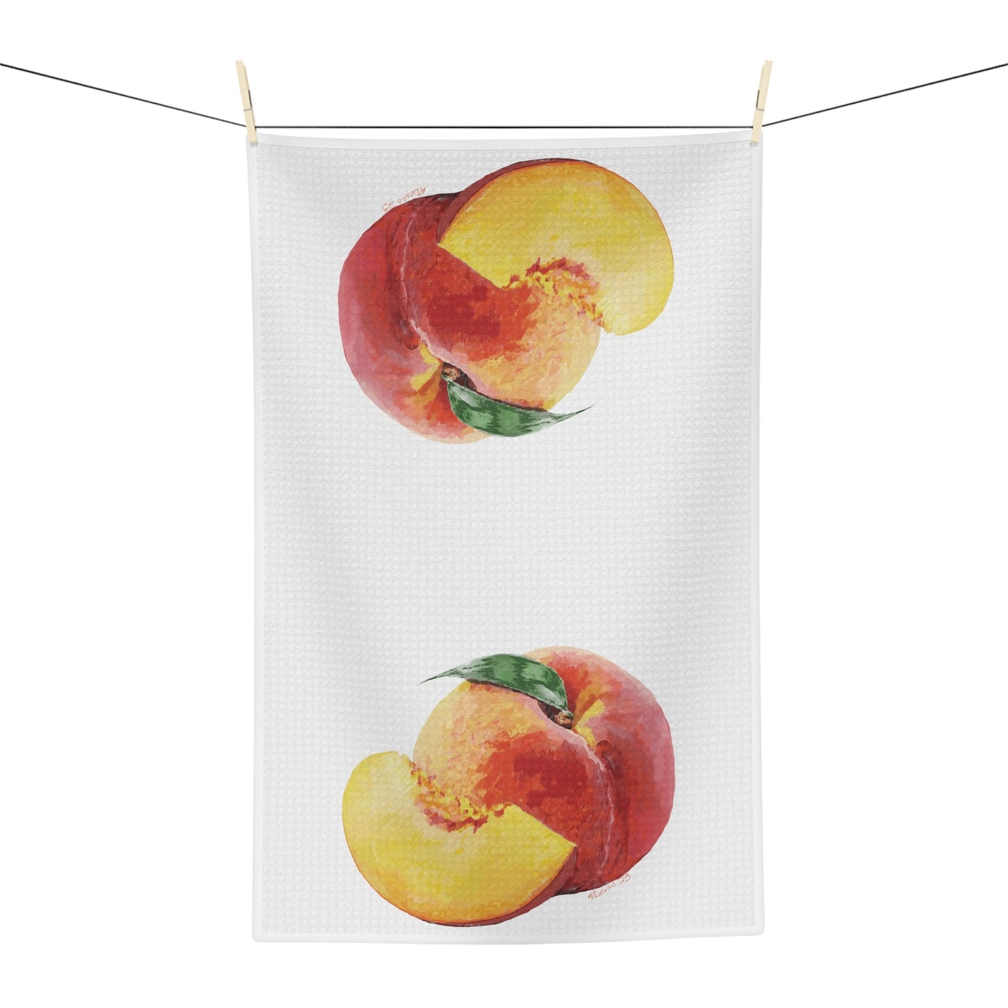 Peaches Microfiber waffle Towel - Blue Cava