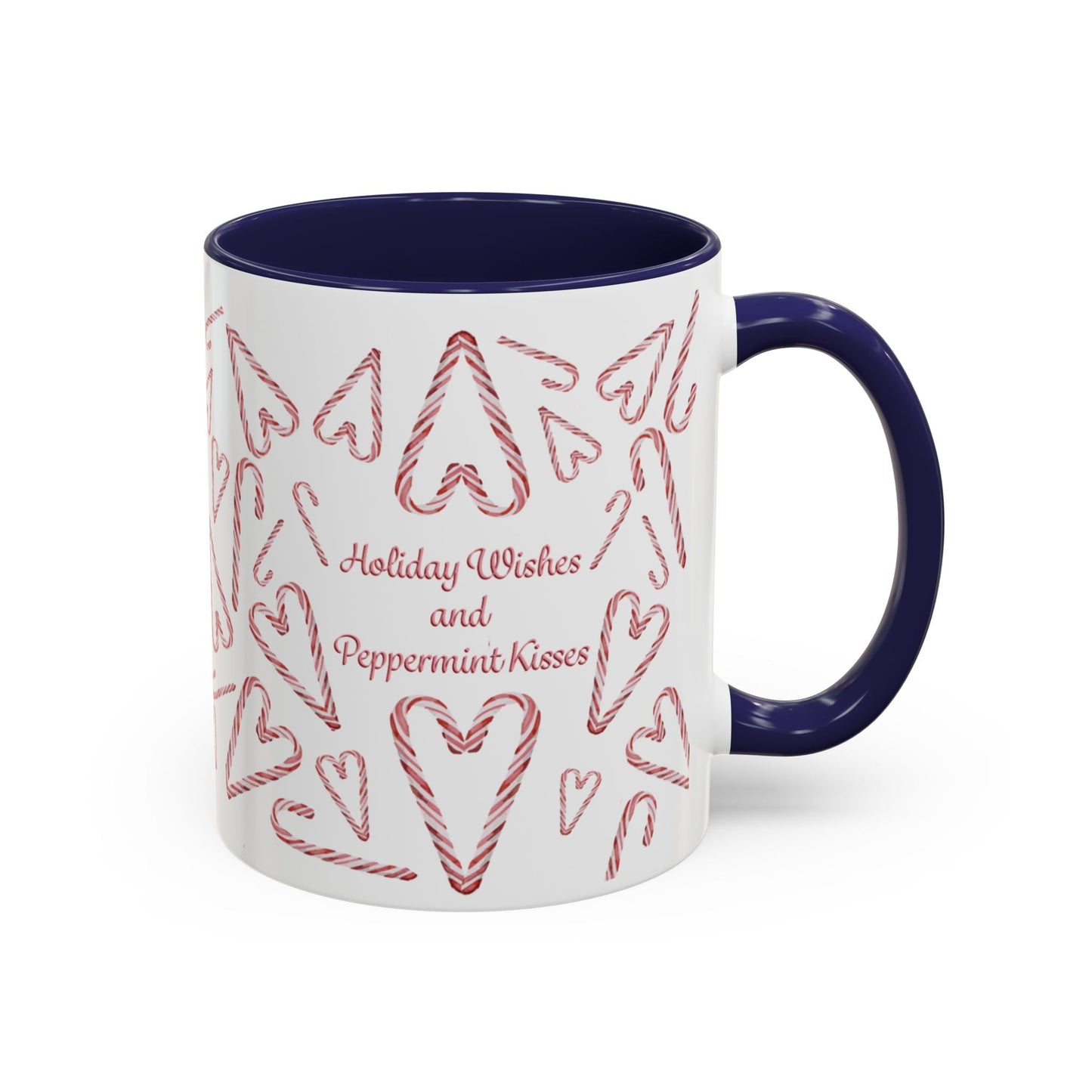 Peppermint Kisses Accent Coffee Mug (11oz & 15oz) - Blue Cava