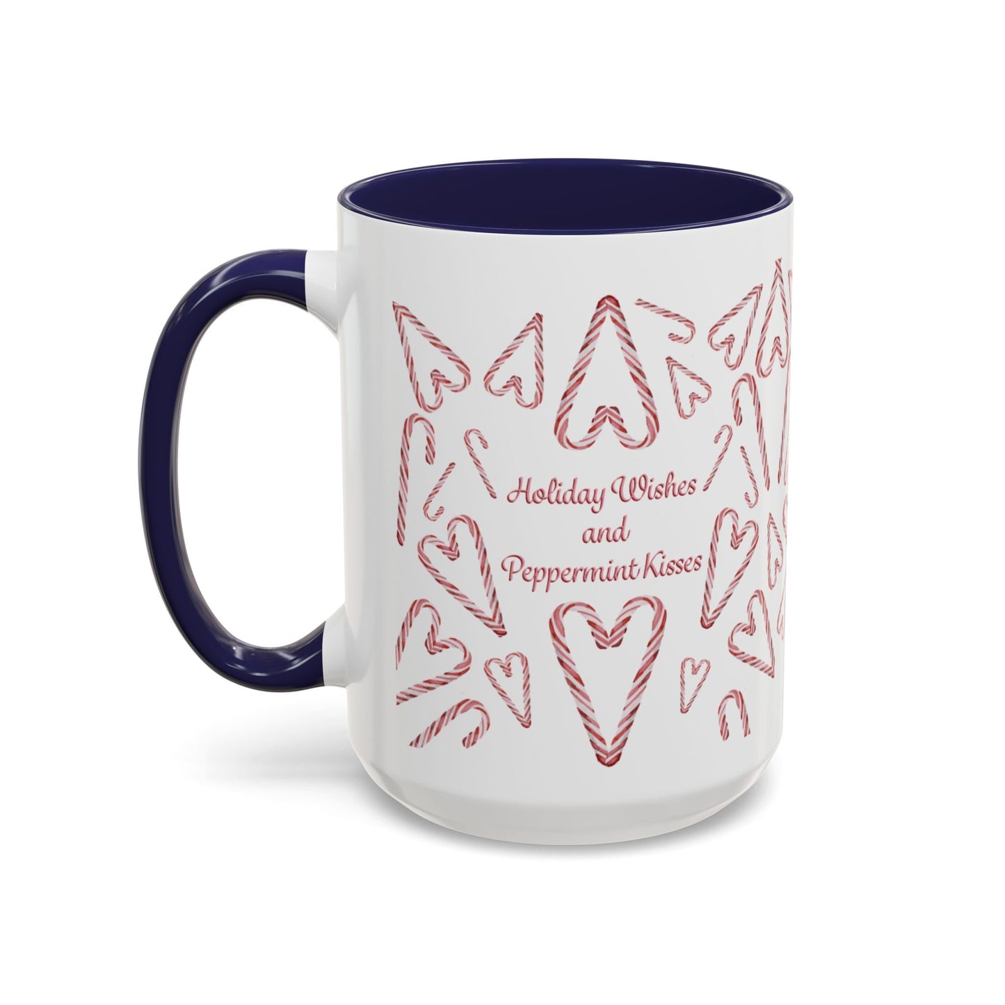 Peppermint Kisses Accent Coffee Mug (11oz & 15oz) - Blue Cava